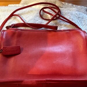 Coach Vibrant Red Leather Crossbody Bag